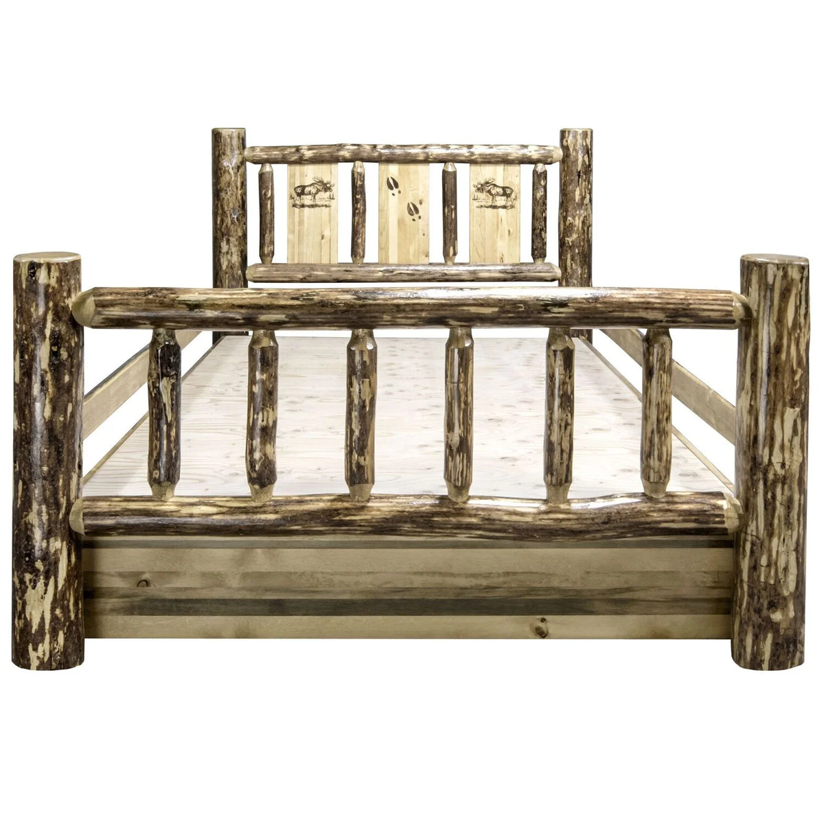 Brown California King Wood Storage Bed M96501