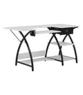 Black/White Sewing Machine Table Desk with Storage X464224
