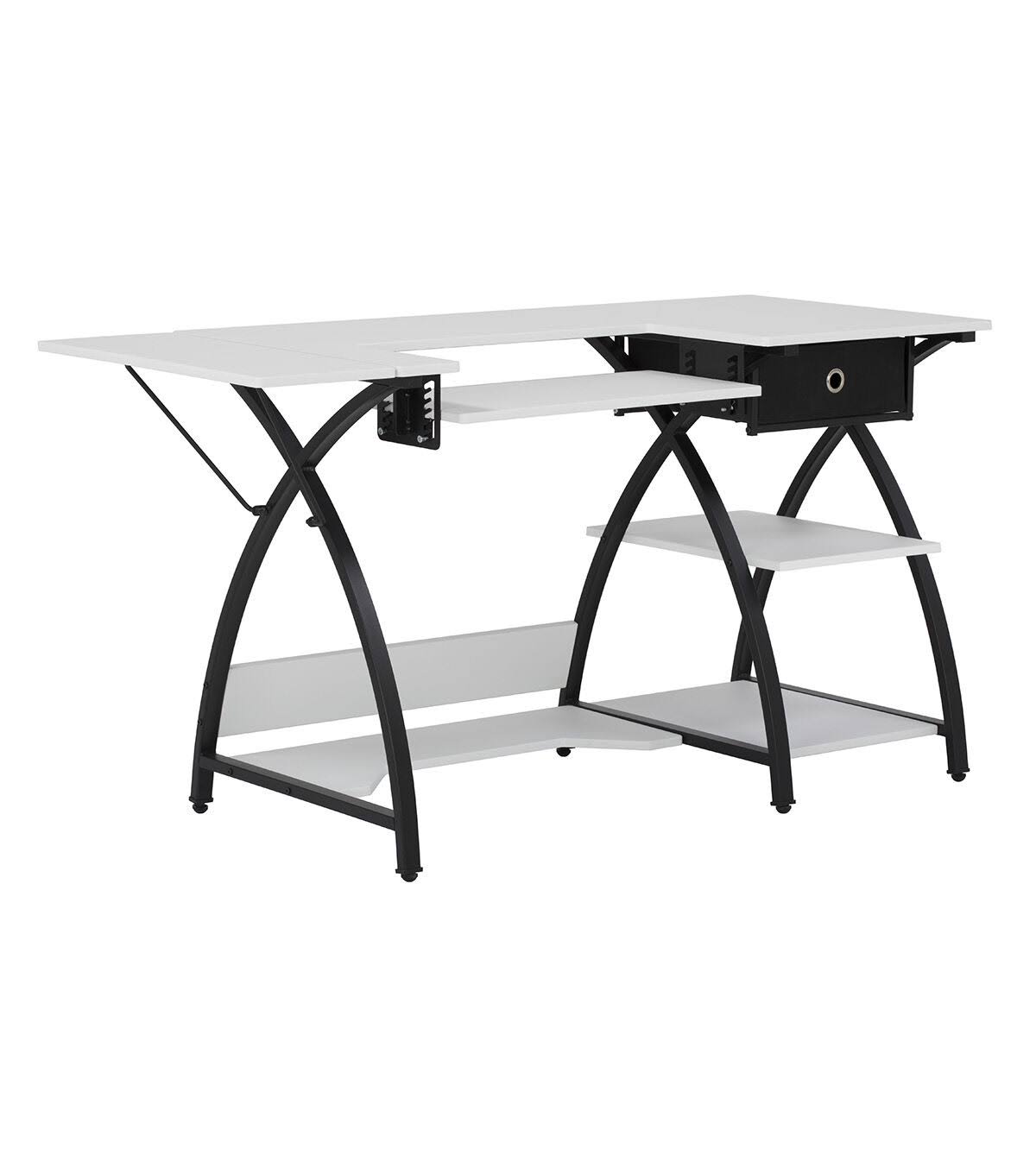 Black/White Sewing Machine Table Desk with Storage X464224