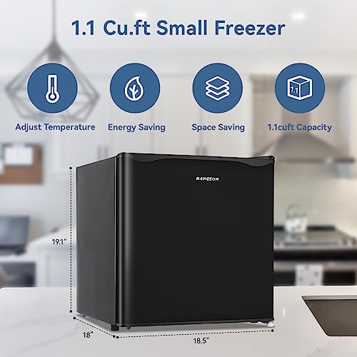 1.1 Cu.ft Black Compact Upright Freezer with Removable Shelf J92464